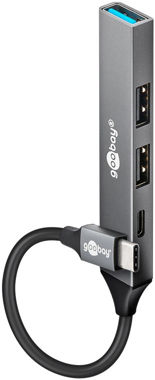 Goobay Slim 4-Port USB Hub, USB-C to USB-C/USB-A, 5 Gbit/s - 74459