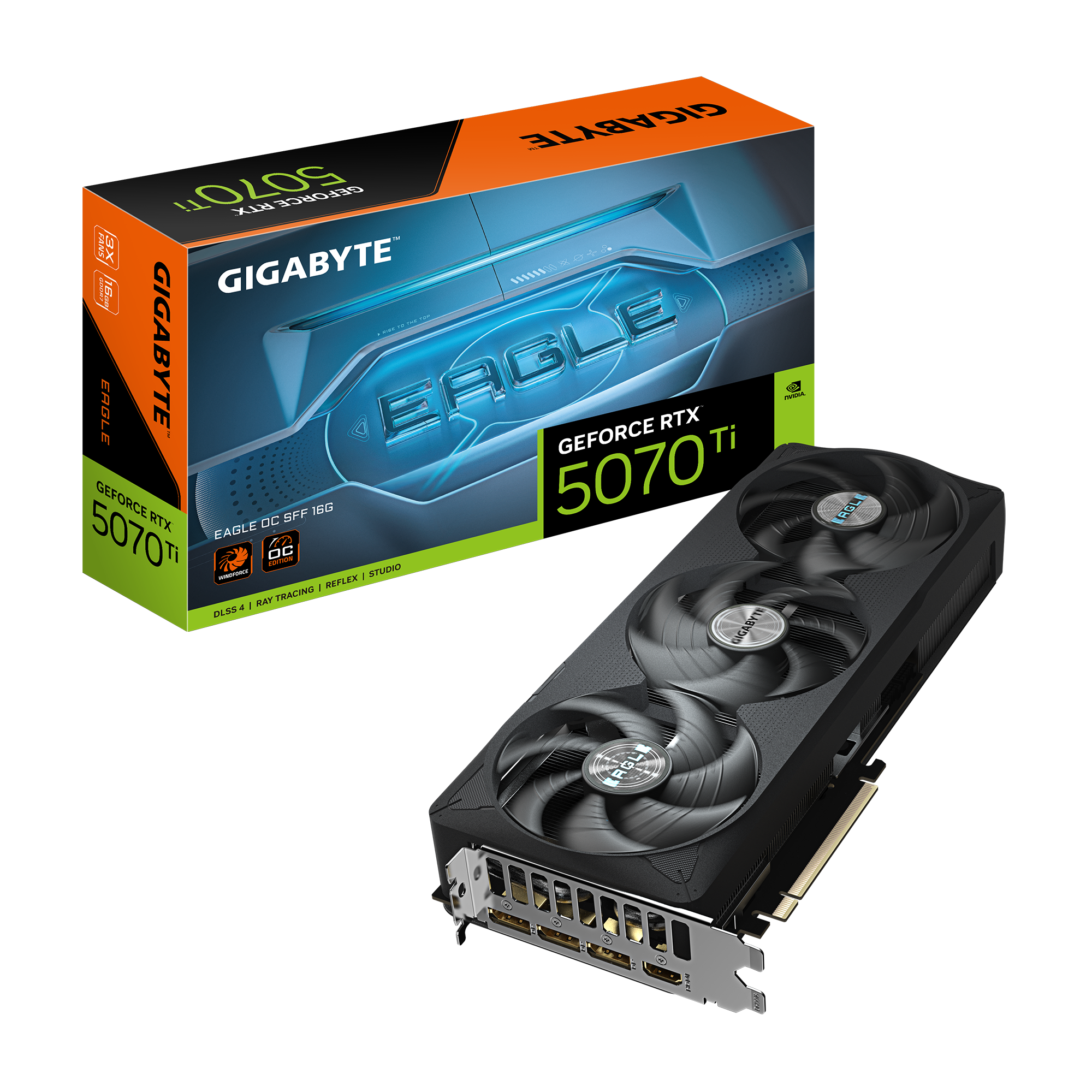 Gigabyte GeForce RTX 5070 Ti EAGLE OC SFF 16G - NVIDIA - 16 GB - GeForce RTX 5070 Ti - GDDR7 - HDMI ports quantity 1 - PCI-E 5.0