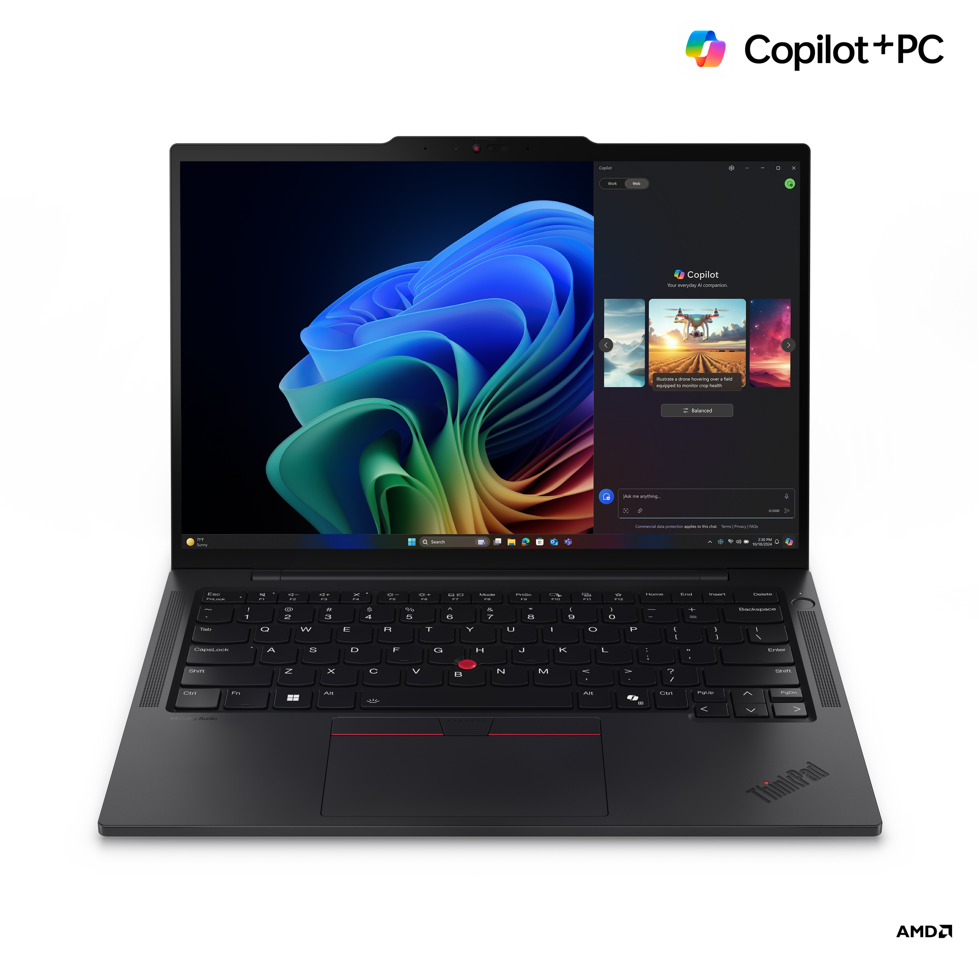Lenovo ThinkPad T14s G6 AMD - Black - 14 " - IPS - WUXGA - 1920 x 1200 pixels - Anti-glare - AMD Ryzen AI 7 PRO - 360 - 32 GB - Soldered LPDDR5x - Solid-state drive capacity 512 GB - AMD Radeon 880M Graphics - Windows 11 Pro - 802.11be - Bluetooth version
