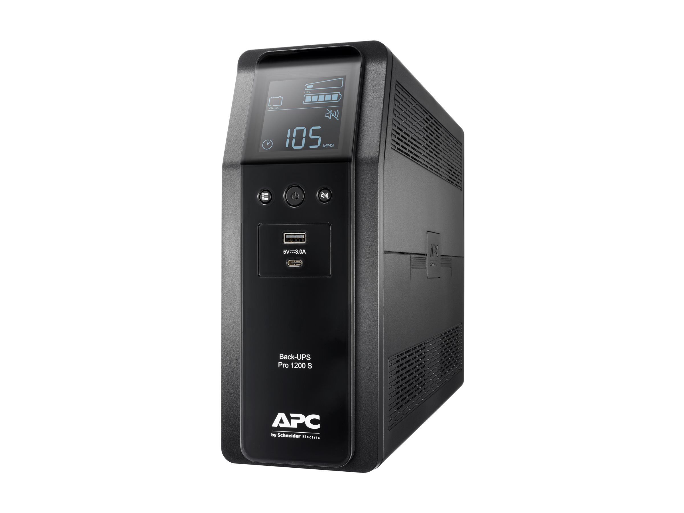 Schneider Electric APC Back-UPS Pro, tower, 230V, 8x IEC C13 outlets, sine wave, AVR, USB Type A+C ports, LCD, user-replaceable battery - BR1200SI - 1200 VA - 720 W