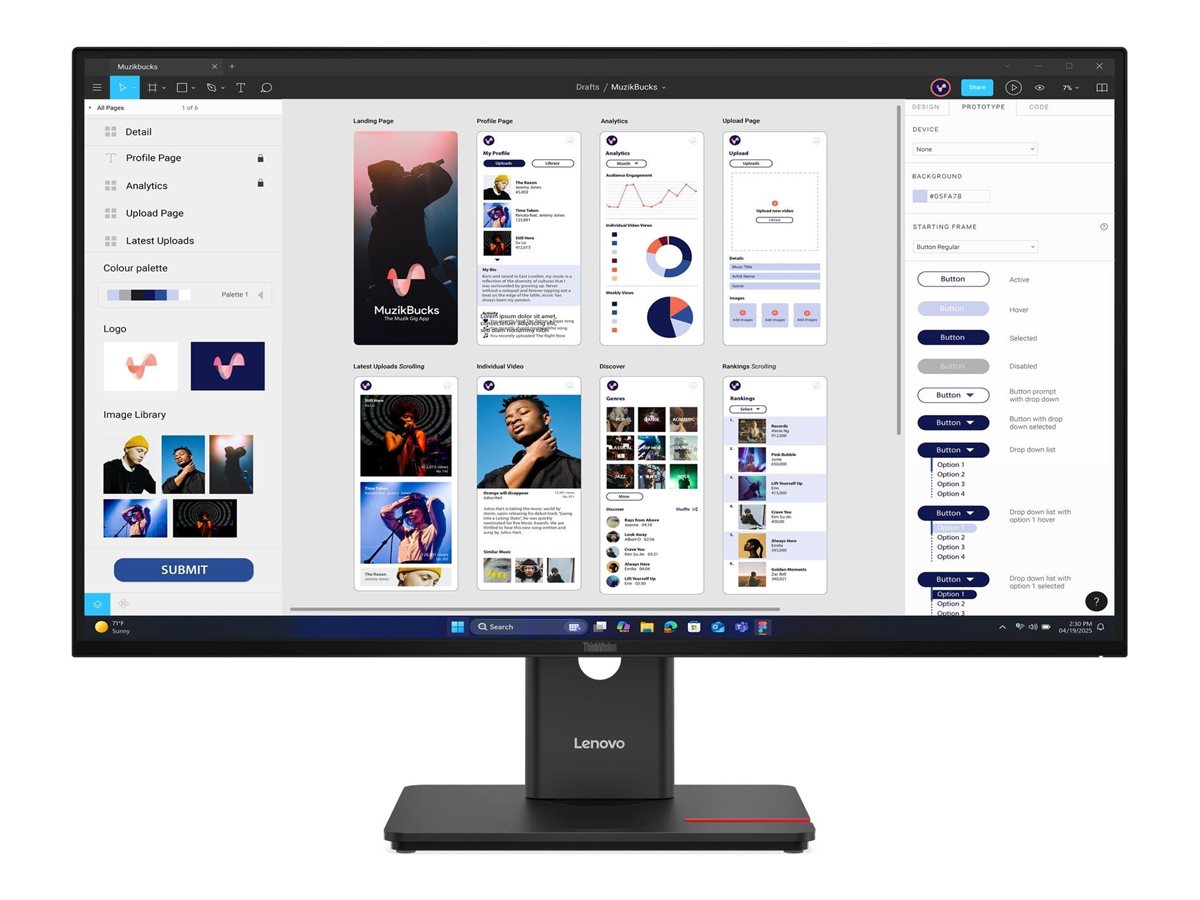 Lenovo - ThinkVision T32UD-40 - 31.5 " - IPS - 16:9 - 60 Hz - 4 ms - 3840 x 2160 pixels - 350 cd/m² - HDMI ports quantity 1 - Eclipse Black - Warranty 36 month(s)