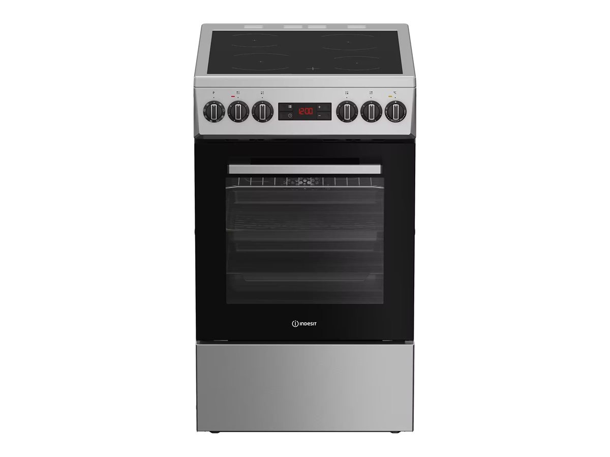 INDESIT Cooker - IS5V8CSX/P - Hob type Ceramic - Oven type Electric - Stainless Steel - Width 50 cm - Grilling - Depth 60 cm - 55 L