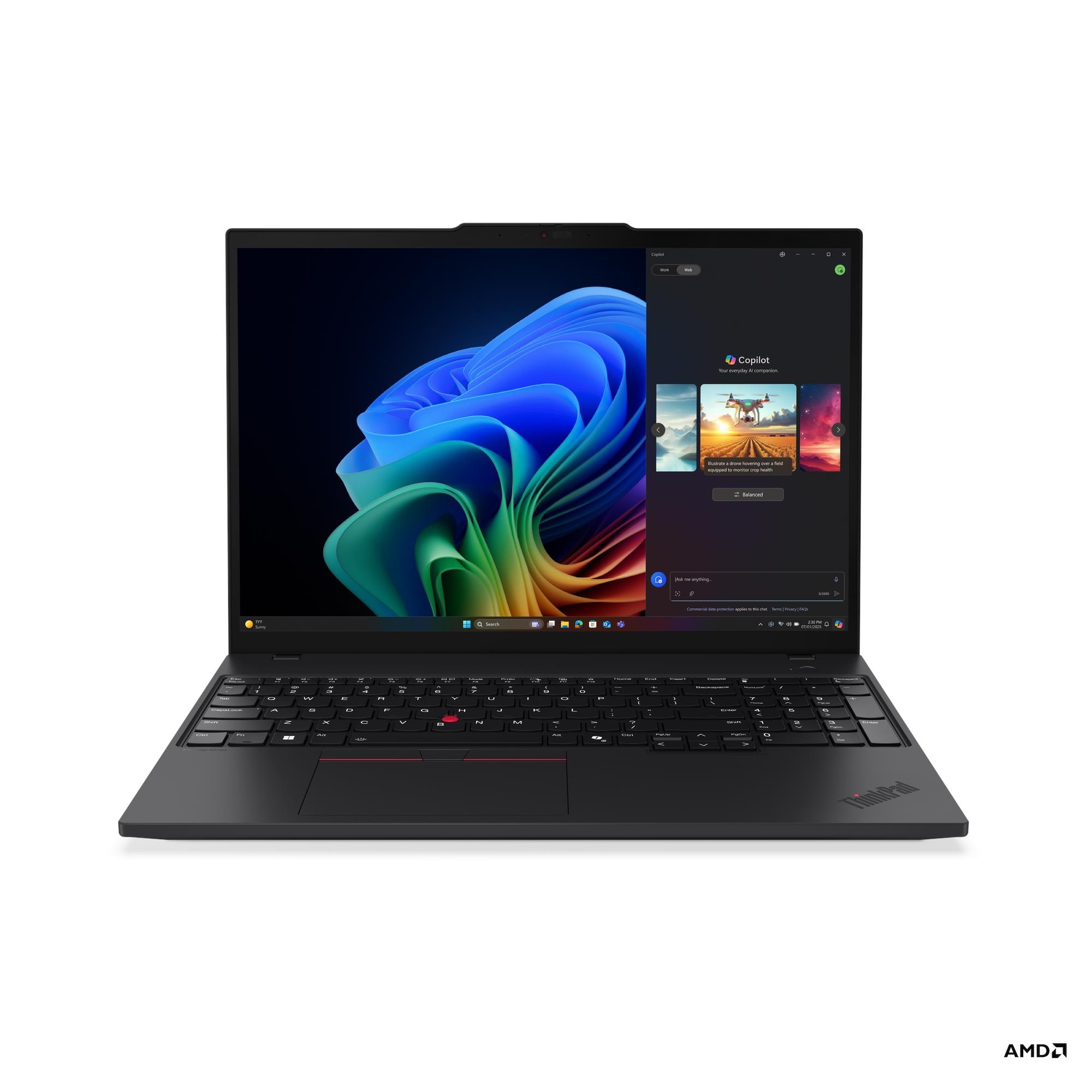 Lenovo Thinkpad T16 G4 AMD - Black - 16 " - IPS - WUXGA - 1920 x 1200 pixels - Anti-glare - AMD Ryzen AI 5 PRO - 340 - 32 GB - SO-DIMM DDR5 - Solid-state drive capacity 512 GB - AMD Radeon 840M Graphics - Windows 11 Pro - 802.11be - Bluetooth version 5.4 