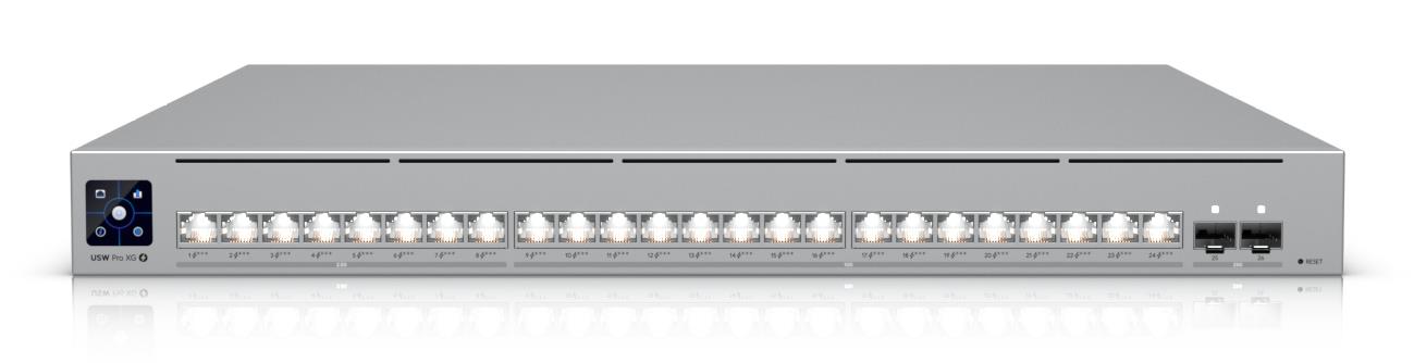 Switch|UBIQUITI|Pro XG 24 PoE|Switch type Managed|Switch layer L2/L3|Rack mounting Yes|Stackable Yes|Form factor 1U|24xRJ-45 ports|RJ-45 Ports Type 10G Ethernet (100/1000/10000)|8x2.5G Ethernet (copper) ports quantity|16x10G Ethernet (copper) ports quanti