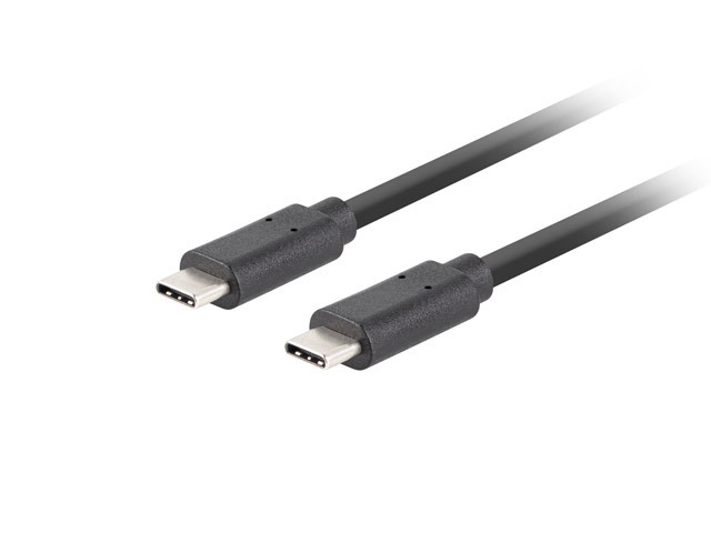 Lanberg - USB-C 3.1 Gen 2 Cable, 10GB/s PD100W, 1.8 m - CA-CMCM-32CU-0018-BK - USB Type-C to USB Type-C