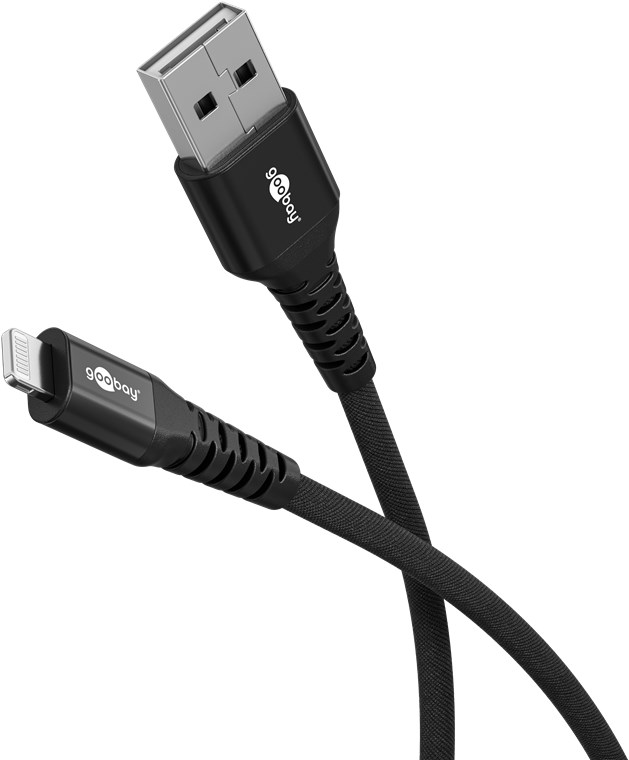 Goobay - Lightning USB-A Supersoft Textile Cable with Metal Plugs - 74504