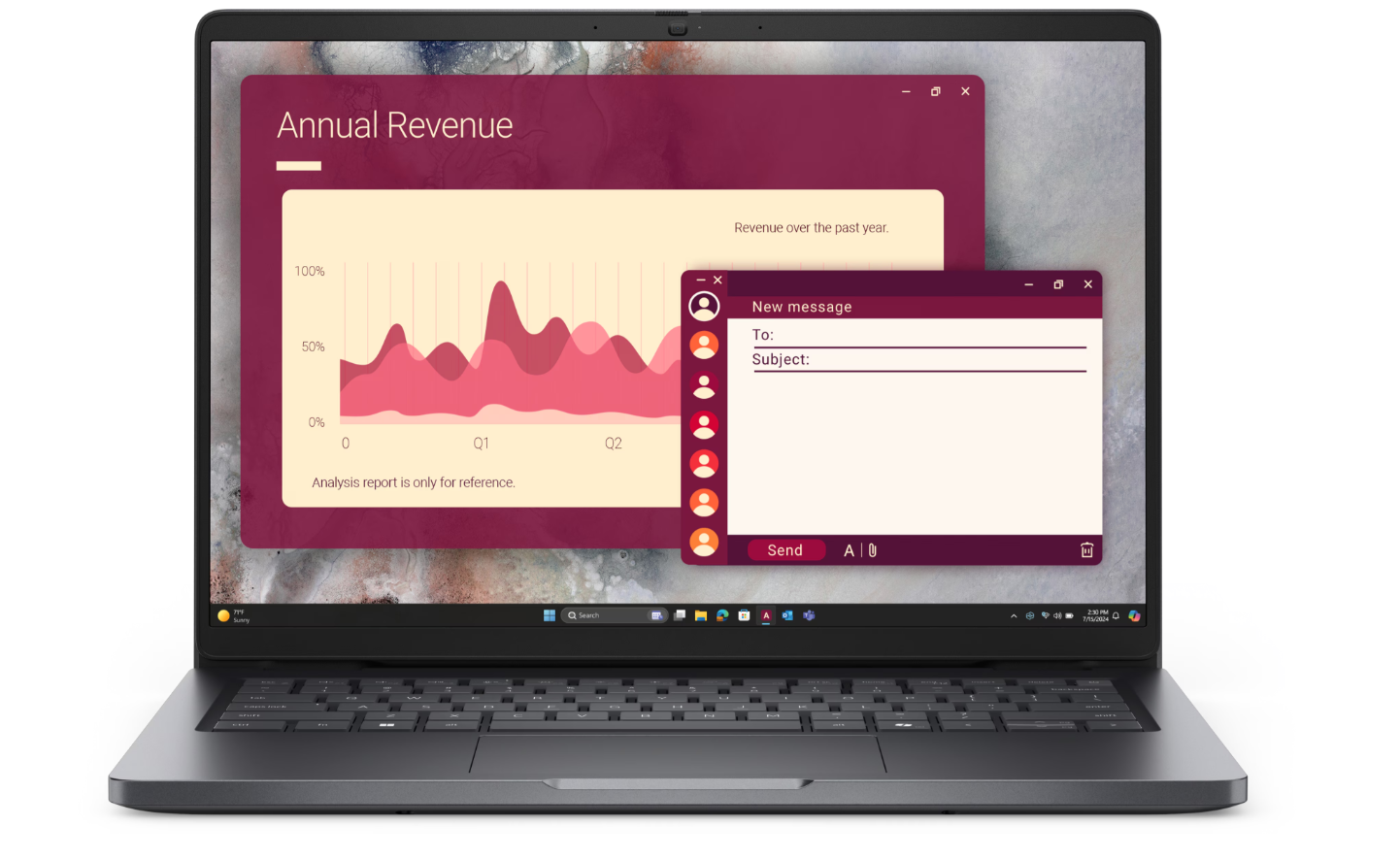 Dell Pro 14 PC14250 - Magnetite - 14 " - FHD+ - Anti-glare - Intel Core 5 - 120U - 16 GB - DDR5 - Solid-state drive capacity 512 GB - Intel Graphics - Windows 11 Pro - 802.11ax - Bluetooth version 5.3 - Keyboard language English - Keyboard backlit - Warra