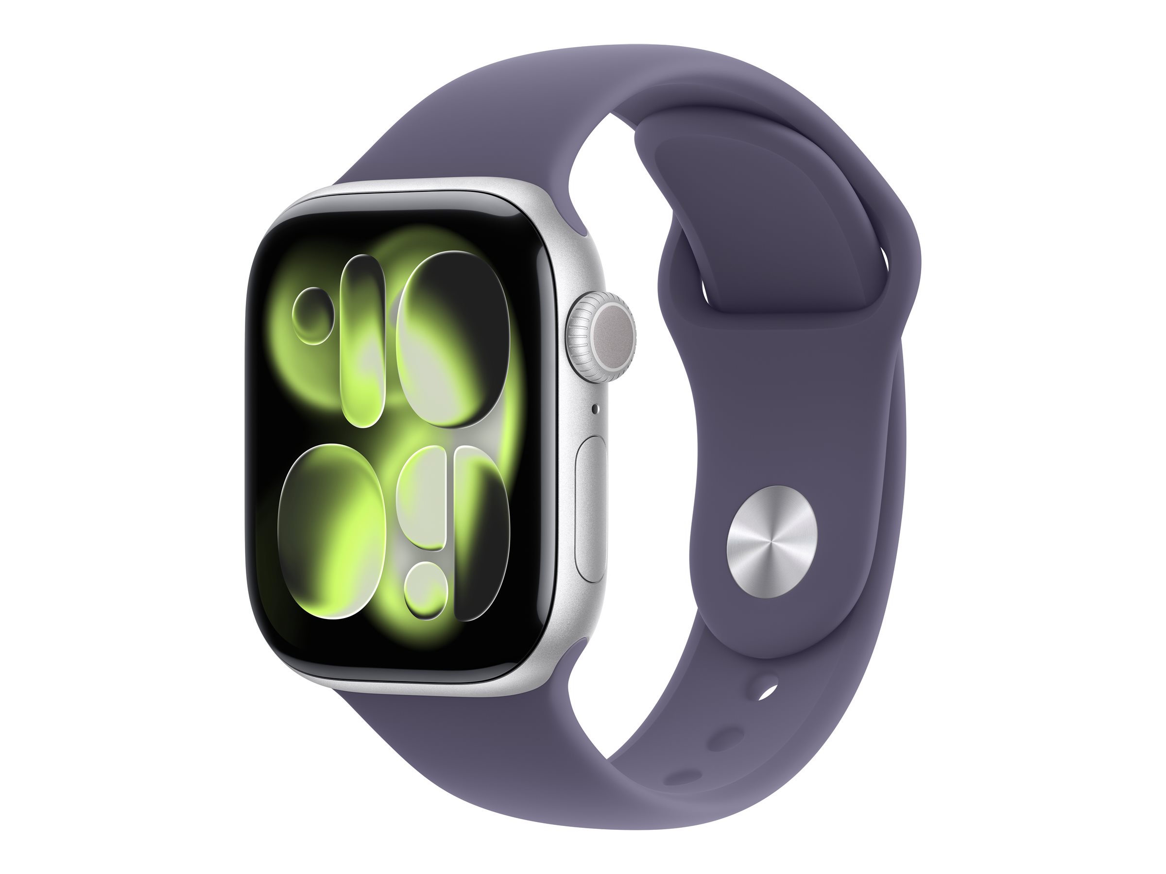 Apple Watch Series 11 GPS + Cellular 42mm Silver Aluminium Case with Purple Fog Sport Band - S/M - Apple