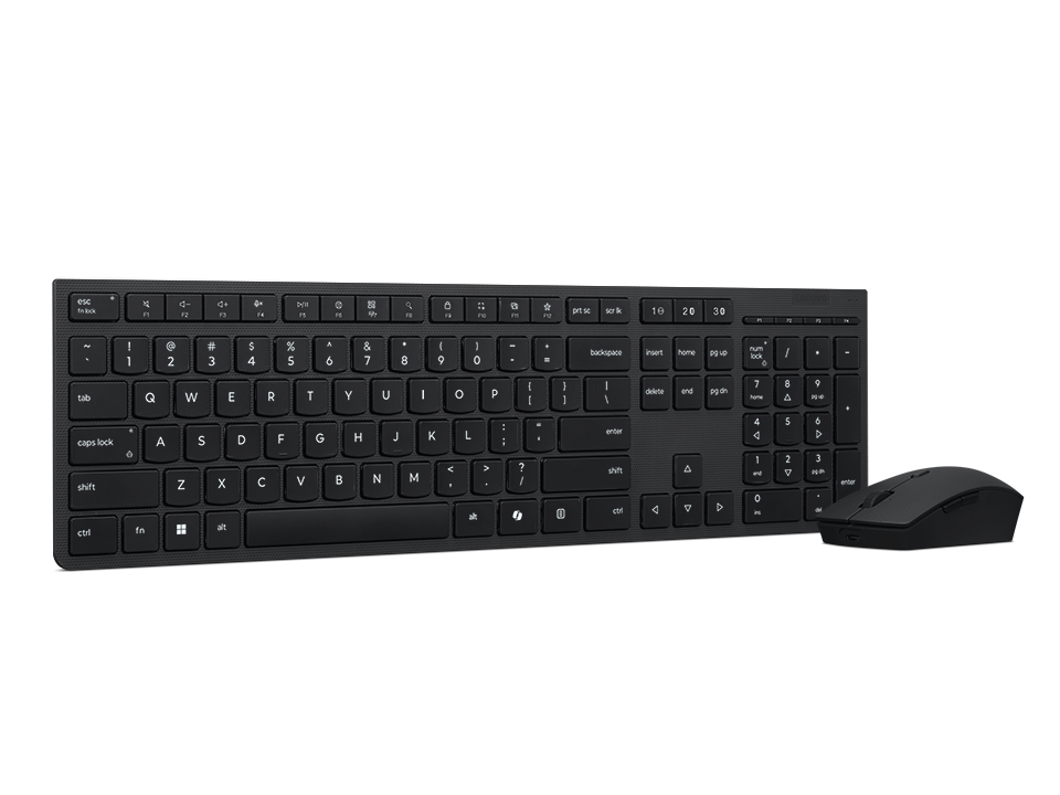 Lenovo Professional Wireless Rechargeable Combo Keyboard and Mouse - Keyboard and Mouse Set - Wireless - Mouse included - Bluetooth - Estonian - Rechargeable professional - Grey