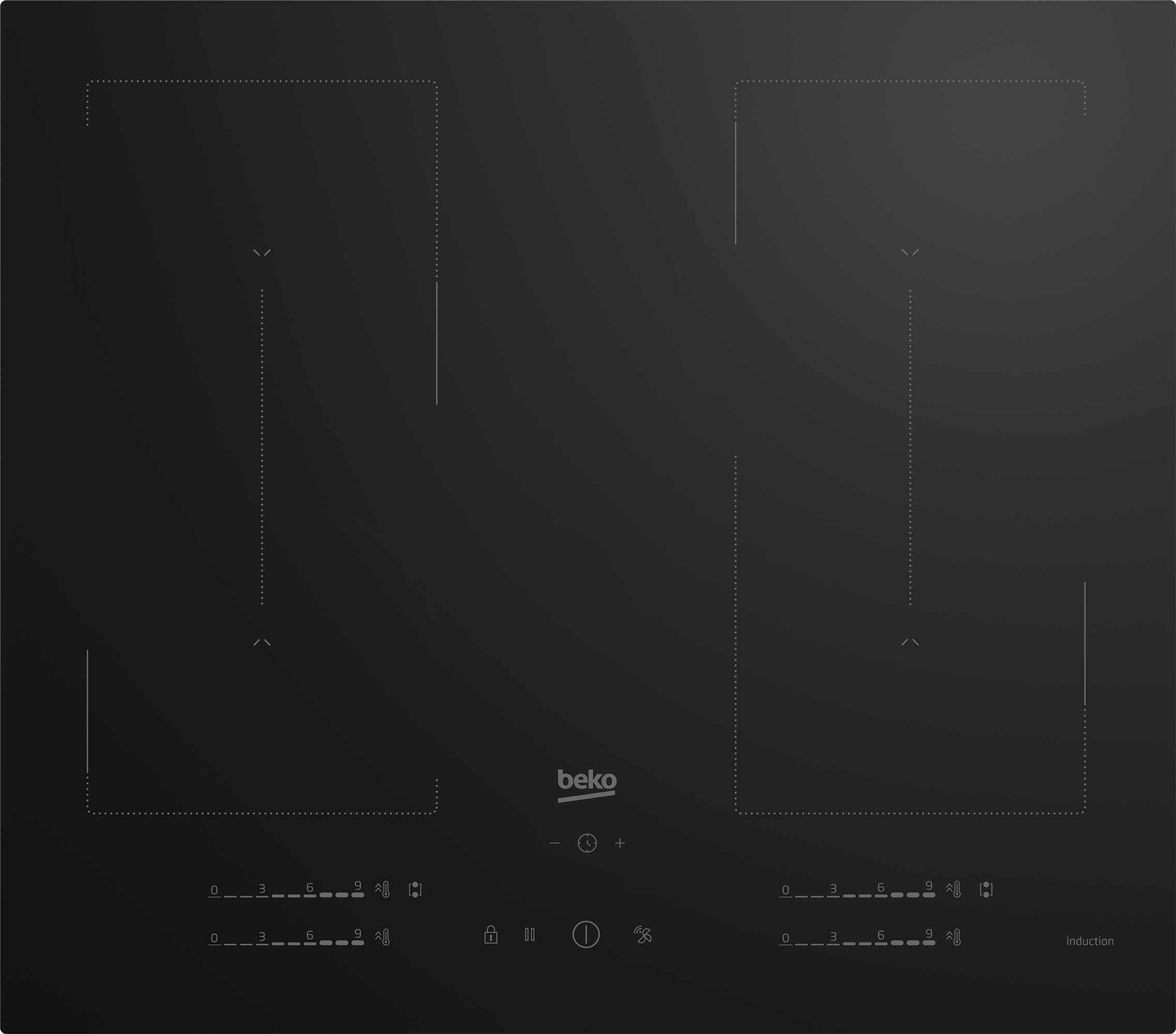 BEKO Hob - HII64720QUF2T - Induction - Number of burners/cooking zones 4 - Touch - Timer - Black