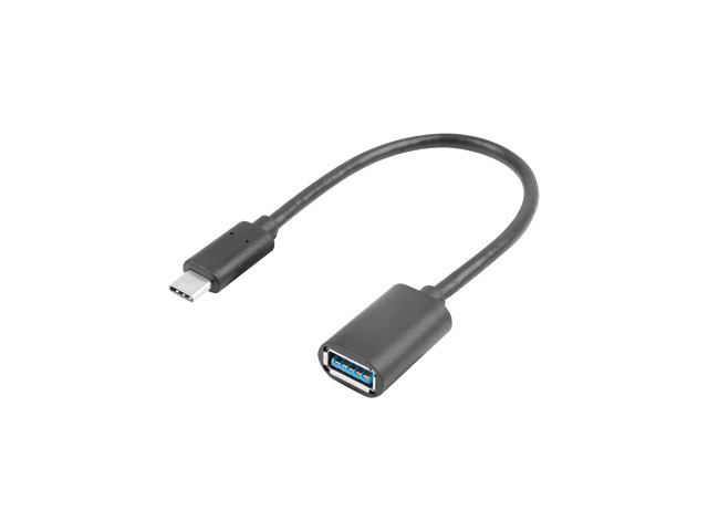 Lanberg Adapter Cable USB-C(M) 3.1 -> USB-A(F) 15 cm, Black - AD-UC-UA-04
