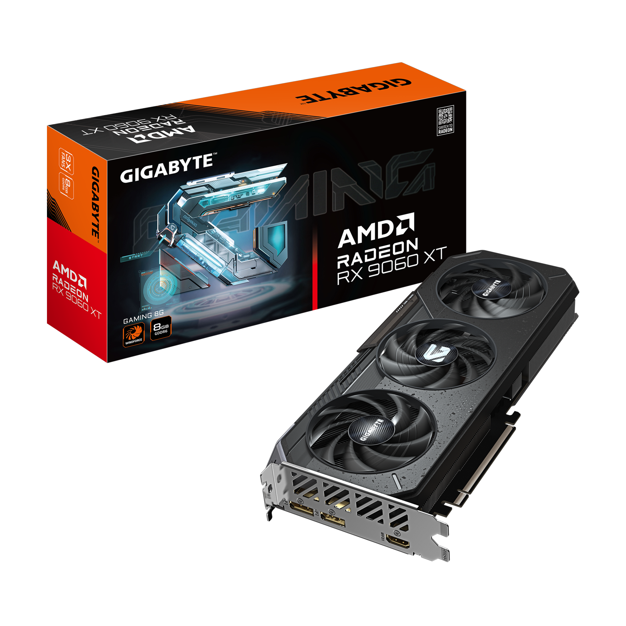 Gigabyte Radeon RX 9060 XT GAMING 8G - AMD - 8 GB - Radeon RX 9060 XT - GDDR6 - HDMI ports quantity 1 - PCI-E 5.0