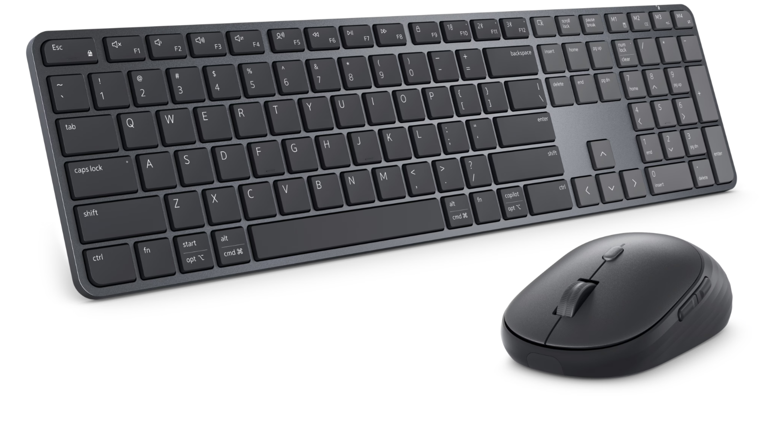 Dell Pro 7 Slim Keyboard and Mouse - KM726 - Keyboard and Mouse Set - Wireless - Mouse included - Russian - Bluetooth - Black