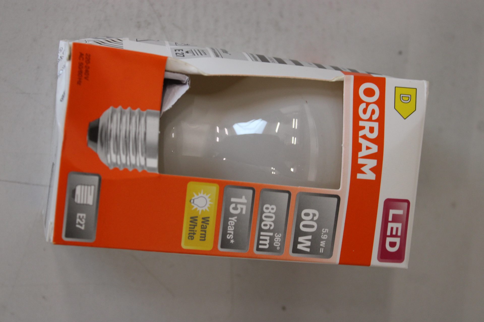 SALE OUT. - Osram Parathom Classic Filament - E27 - 5.9 W - Warm White - DAMAGED PACKAGING - 24 month(s)