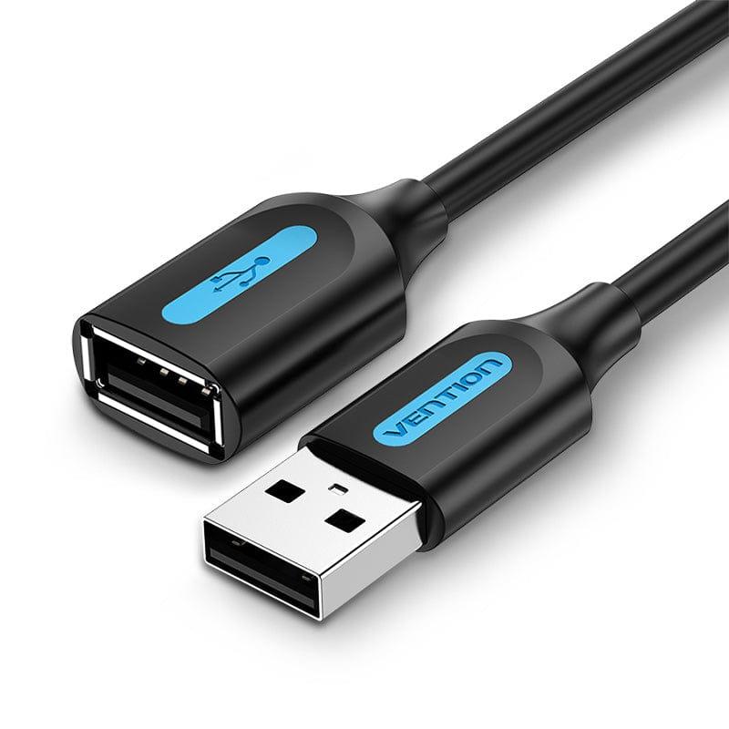 CABLE USB2.0 MALE TO FEMALE/2M BLACK CBIBH VENTION