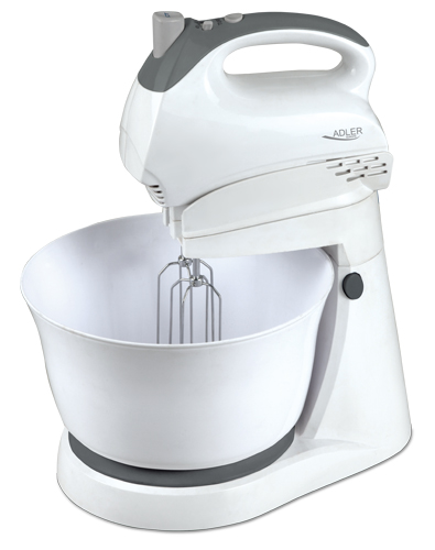 Adler - Mixer - AD 4202 - Mixer with bowl - 300 W - Number of speeds 5 - Turbo mode - White