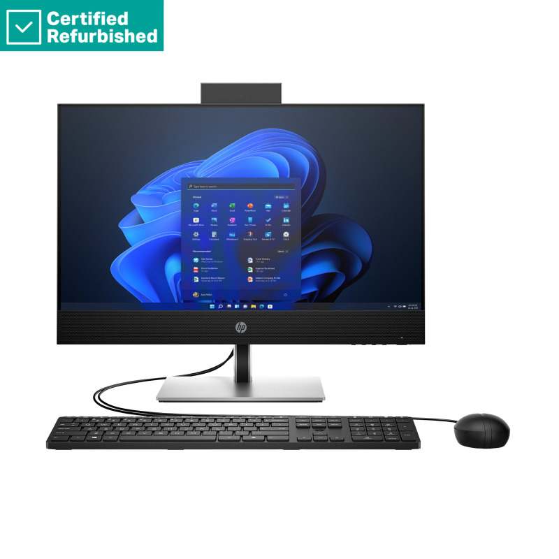 RENEW SILVER HP Pro 440 G9 AIO All-in-One - i5-13400, 8GB, 512GB SSD, 23.8 FHD Non-Touch AG, WiFi, Height Adjustable, NO CAM, NO SPEAKERS, Win 11 Pro, 1 years