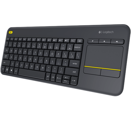 Logitech - K400 Plus - Keyboard with Trackpad - Wireless - US - Black