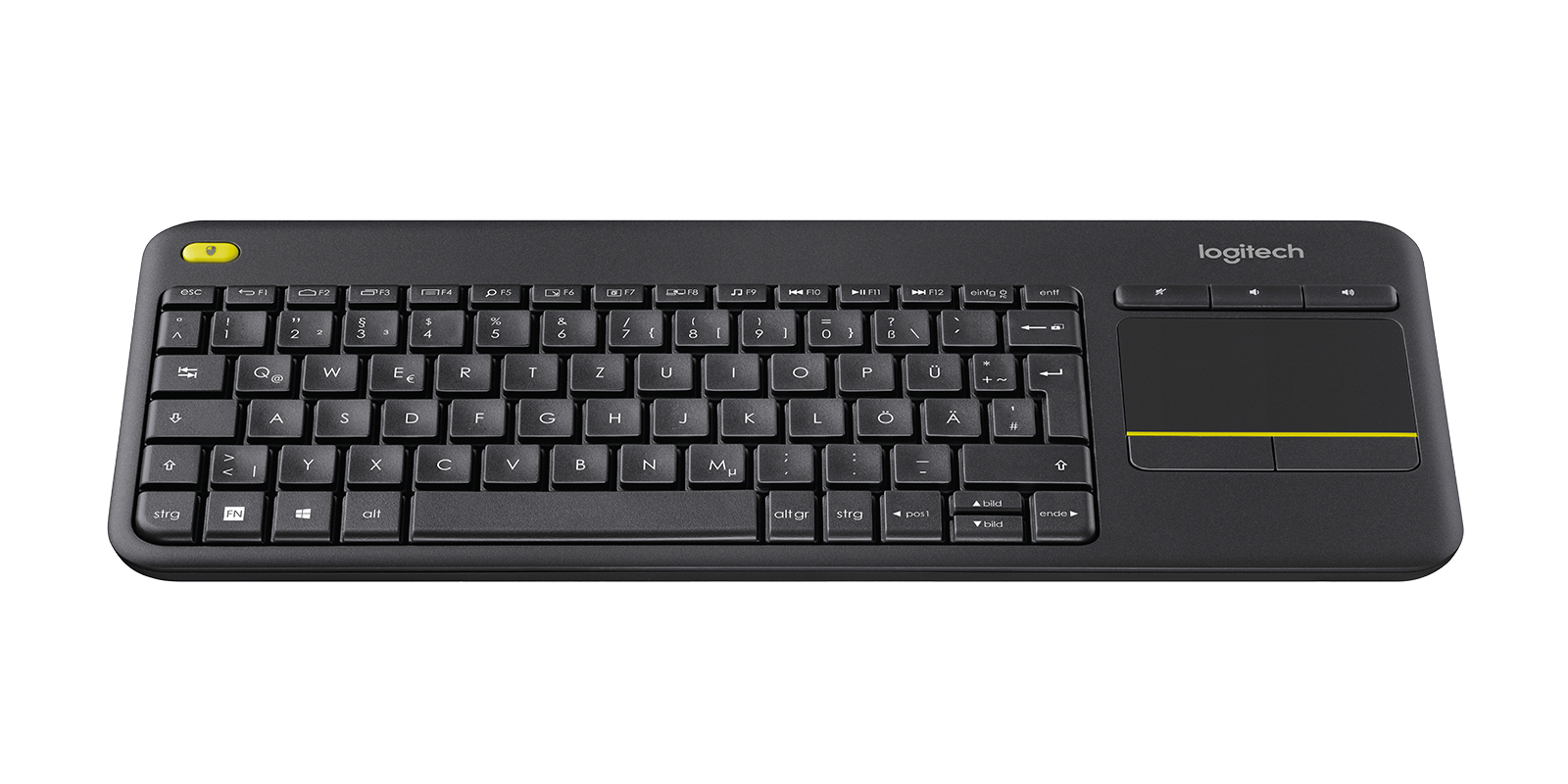 LOGITECH Wireless Touch Keyboard k400 plus black DE Layout