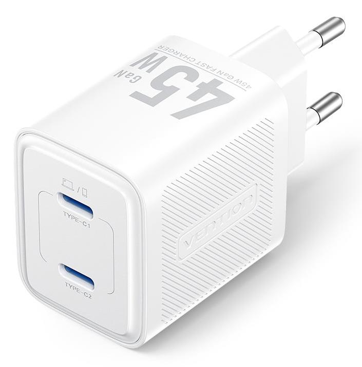 MOBILE CHARGER WALL 45W USB-C/2P WHITE FEFW0-EU VENTION