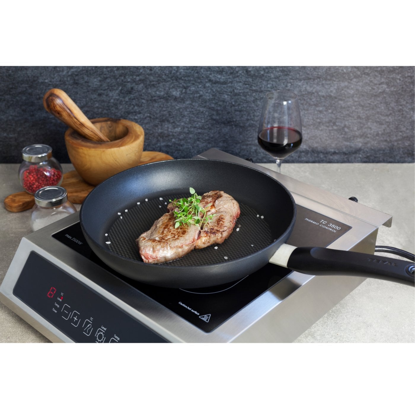 Caso - Thermo Control Hob - TC 3500 - Number of burners/cooking zones 1 - Touch control - Black/Stainless steel - Induction