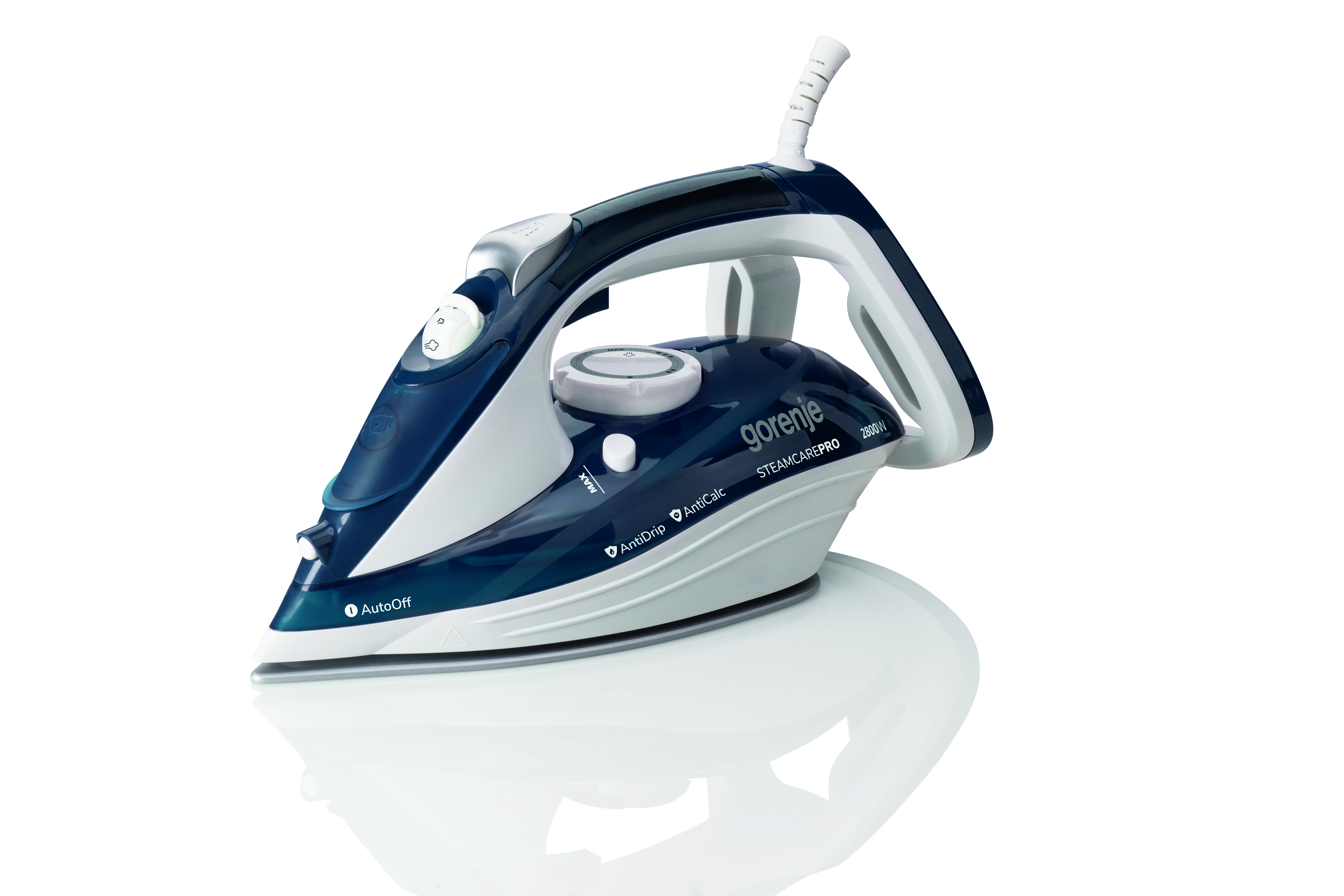 Gorenje - Steam Iron - SIH2800TQC - Steam Iron - 2800 W - Water tank capacity 350 ml - Continuous steam 35 g/min - Steam boost performance 100 g/min - Turquoise/White