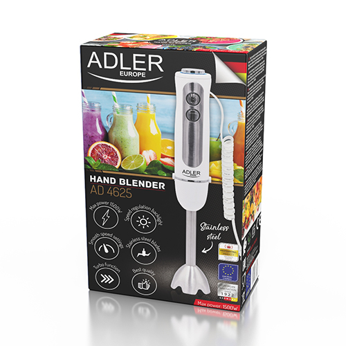 Adler - Hand blender - AD 4625w - Hand Blender - 1500 W - Number of speeds 5 - Turbo mode - White