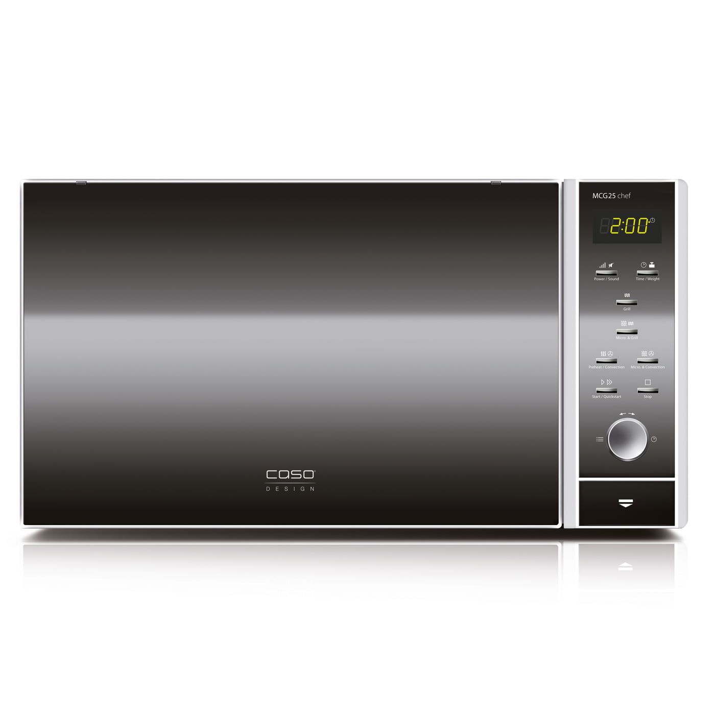 Caso - Microwave Oven with Grill and Convection - MCG 25 Chef - Free standing - 900 W - Convection - 25 L - Grill - Stainless steel/Black