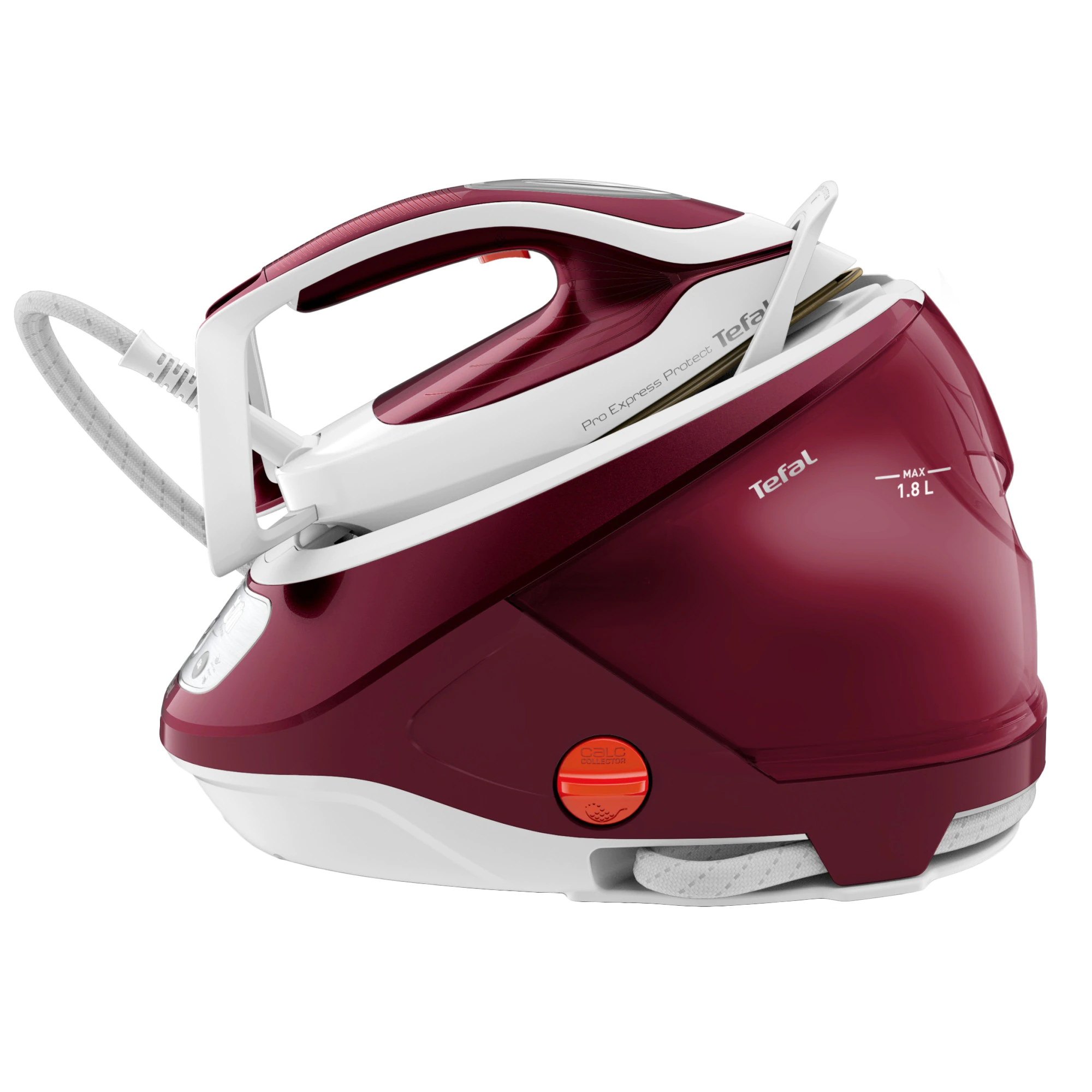 TEFAL - Ironing System Pro Express Protect - GV9220E0 - 2600 W - 1.8 L - Auto power off - Vertical steam function - Calc-clean function - Red