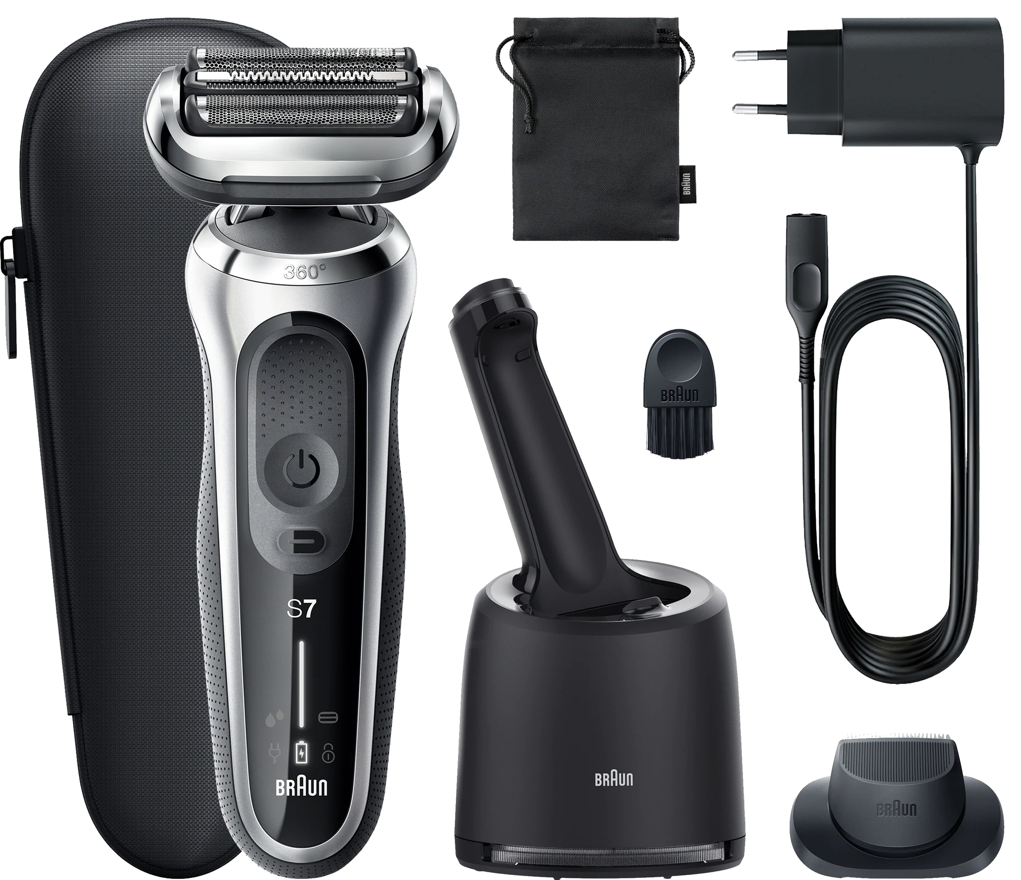 Braun - Shaver - 71-S7200cc - Operating time (max) 50 min - Wet & Dry - Silver/Black