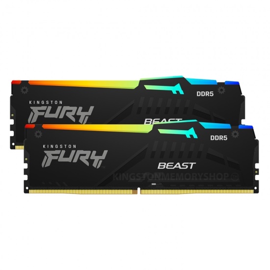 Kingston - Fury Beast RGB - 32 Kit (16GBx2) GB - DDR5 - 5600 MHz - PC/server - Registered No - ECC No