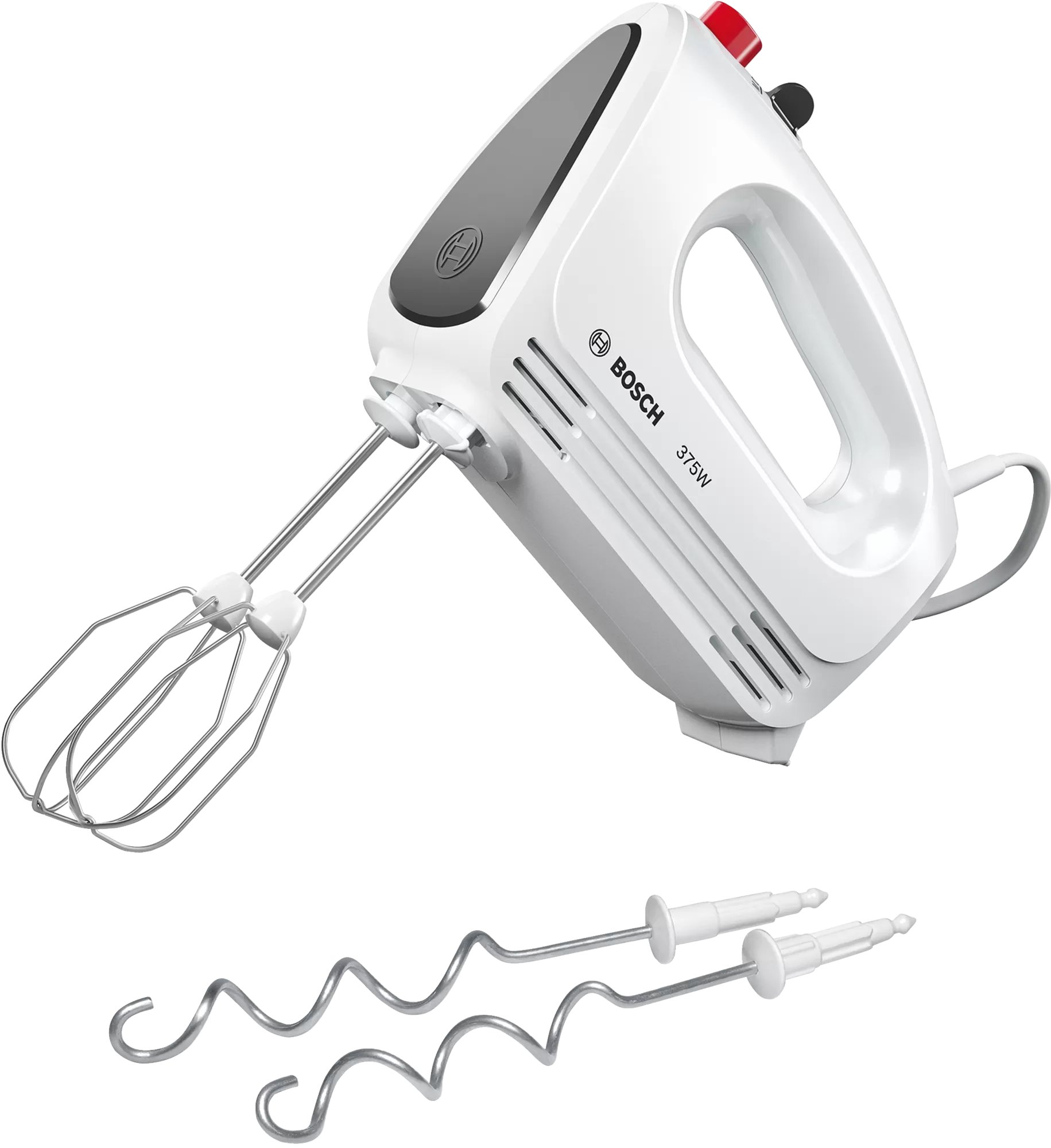 Bosch - Hand Mixer - MFQ22100 CleverMixx - Hand Mixer - 375 W - Number of speeds 4 - Turbo mode - White/Dark Grey