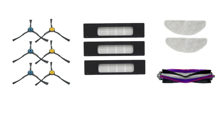Midea - Spare Parts Kit: 6x Side Brush, 1x Main Brush, 3x HEPA Filter, 2x Mopping Cloth for M7Pro/S8+