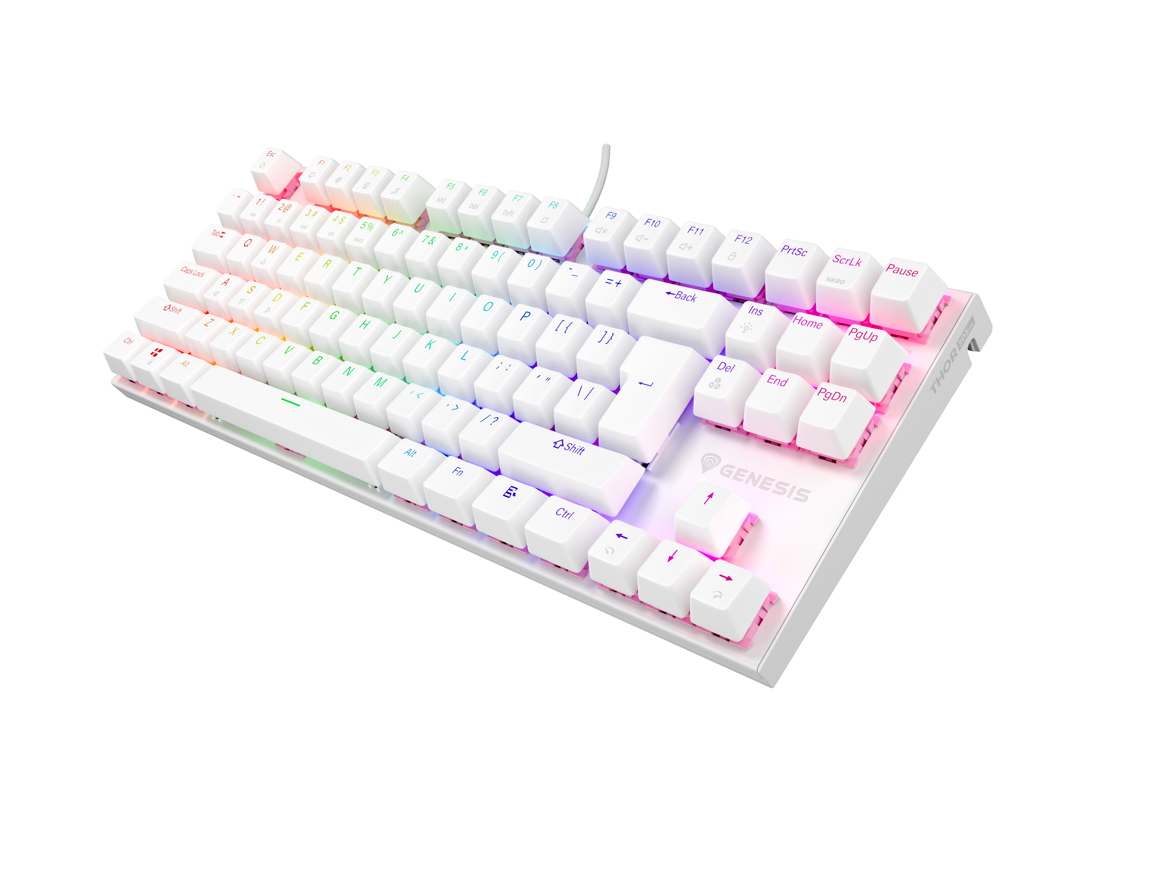 Genesis - THOR 303 - Mechanical Gaming Keyboard - Wired - US - Outemu Peach Silent - White