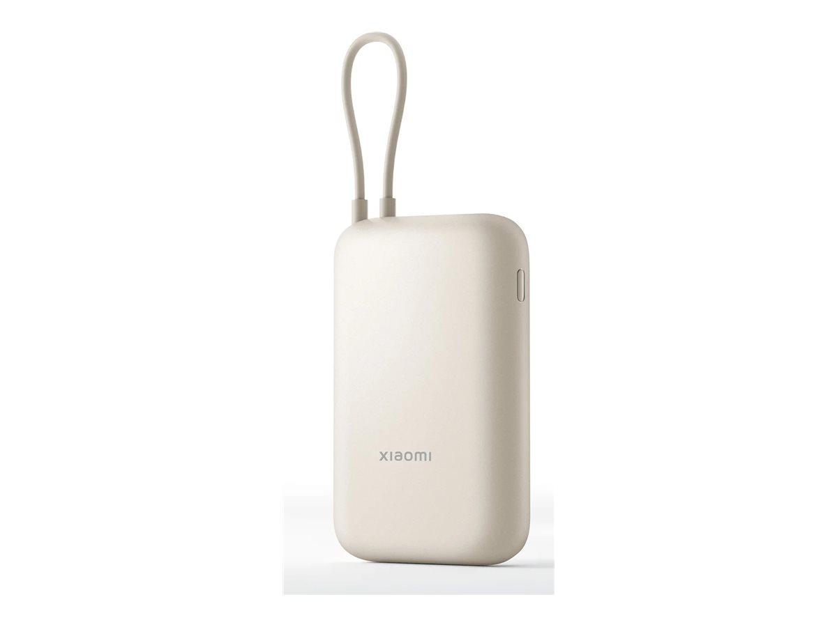 Xiaomi Power Bank (Integrated Cable) - 10000 mAh - USB-A/USB-C/USB-C cable - Tan
