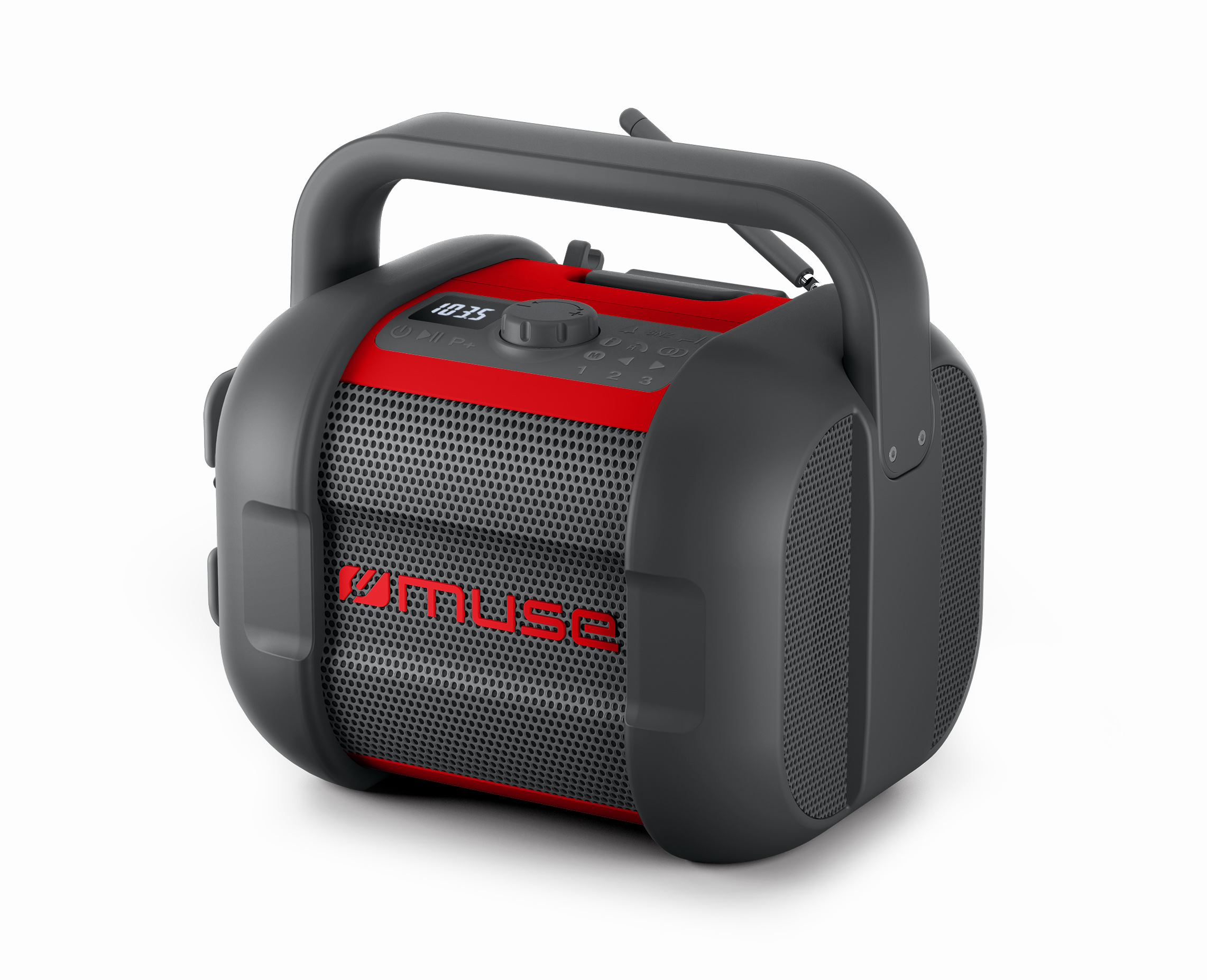 Muse - Jobsite Radio - M-968 BTR - 40 W - Waterproof - Bluetooth - Black/Red - NFC features - Portable - Wireless connection