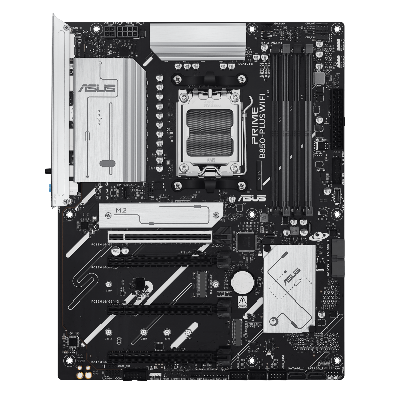 Asus PRIME B850-PLUS WIFI - Processor family AMD - Processor socket AM5 - DDR5 - Supported hard disk drive interfaces M.2, SATA - Number of SATA connectors 4