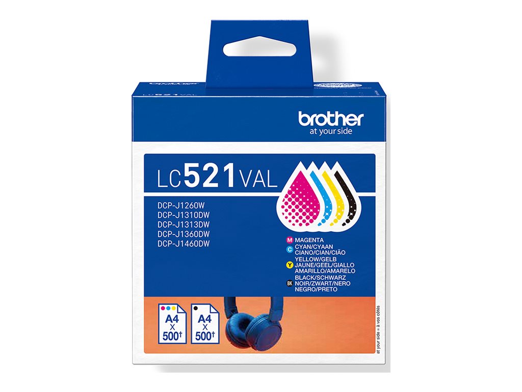 Brother LC521VAL - Ink Cartridge - Black, Cyan, Magenta,Yellow