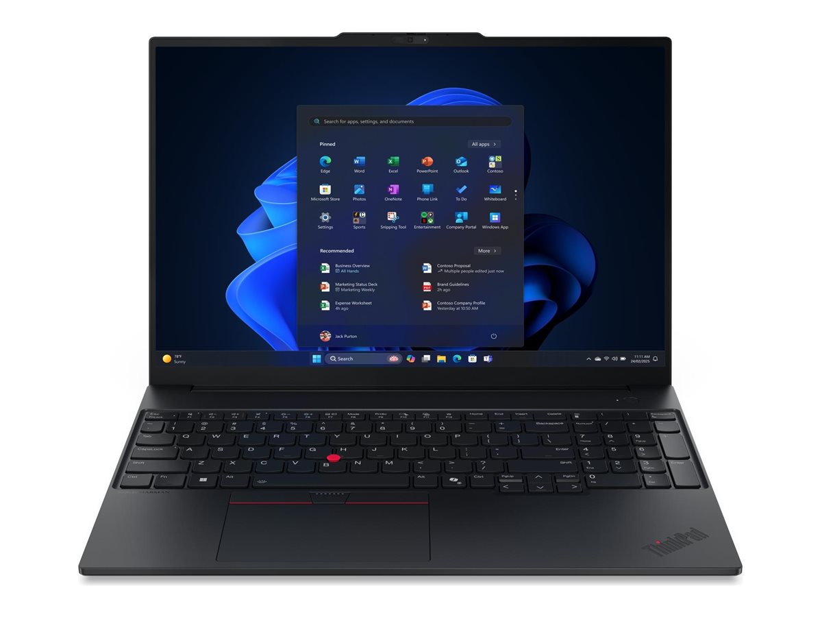 Lenovo ThinkPad E16 G3 AMD - Black - 16 " - IPS - WUXGA - 1920 x 1200 pixels - Anti-glare - AMD Ryzen 5 - 230 - 16 GB - SO-DIMM DDR5 - Solid-state drive capacity 512 GB - AMD Radeon 760M Graphics - Windows 11 Pro - 802.11ax - Bluetooth version 5.3 - Keybo