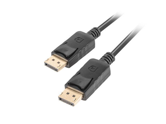 Lanberg - DisplayPort Cable 19 Pin V1.2 4K, 1M - CA-DPDP-10CC-0010-BK - DisplayPort to DisplayPort