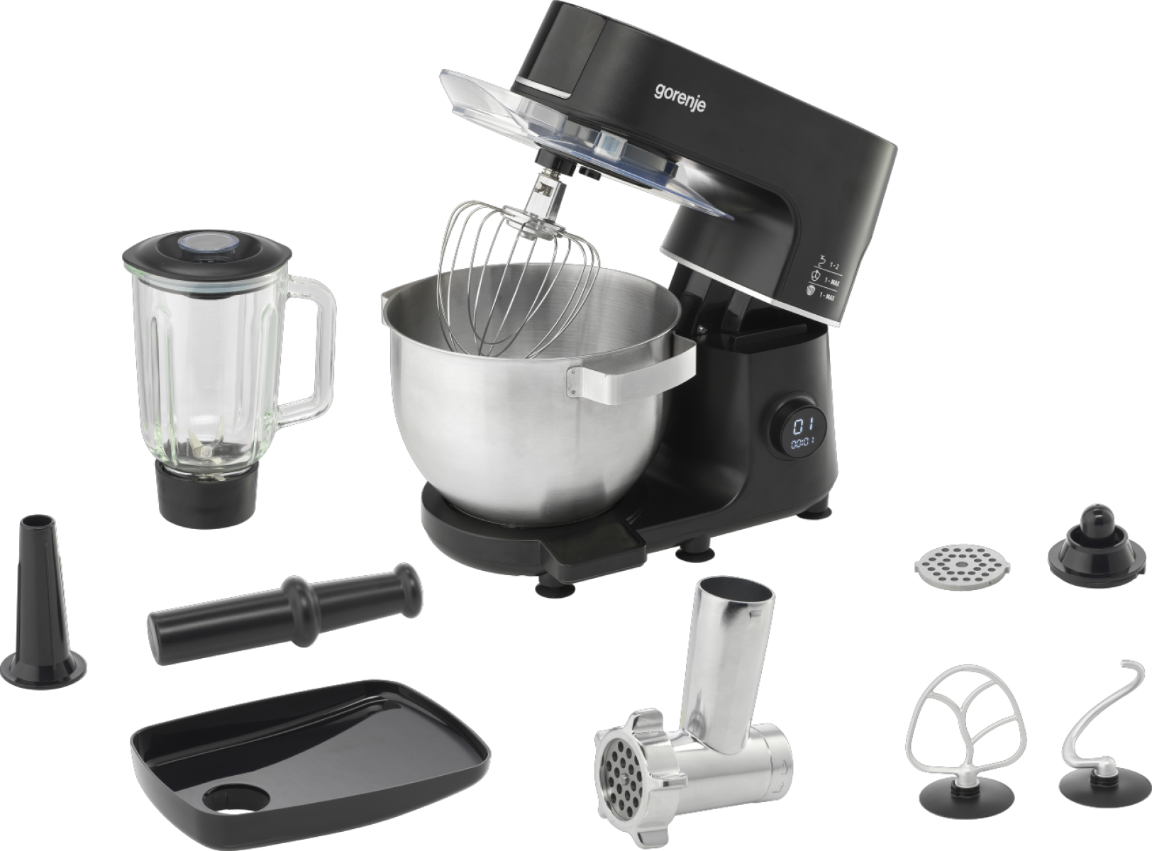 Gorenje - Kitchen Machine - MMC1000SCB - 1000 W - Number of speeds 12 - Bowl capacity 6 L