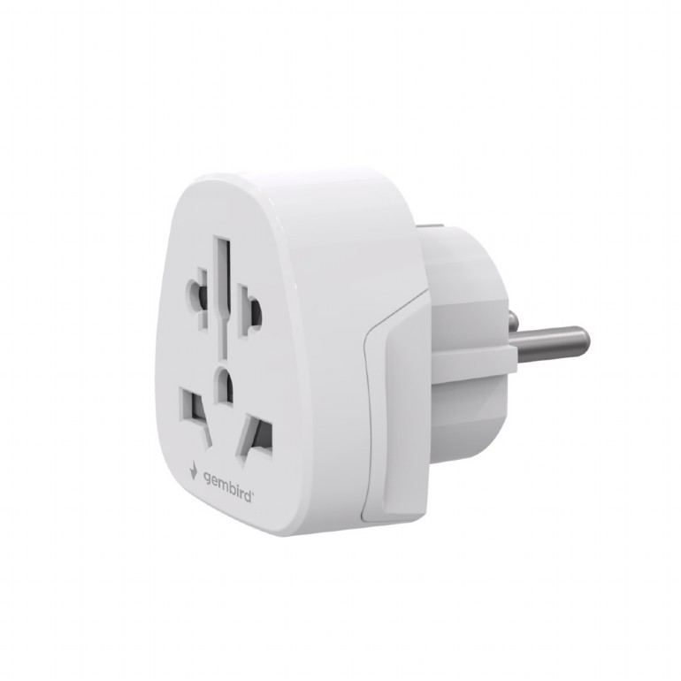 Gembird World to EU power adapter plug, 15 A - A-AC-EUMINTF - Travel adapter