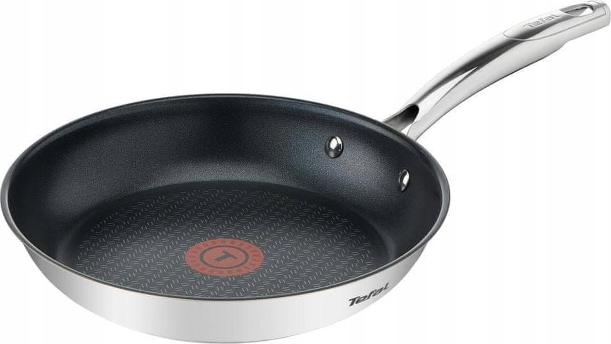 TEFAL Pan - G7320434 Duetto+ - Frying - Diameter 24 cm - Suitable for induction hob - Fixed handle - Black/Silver