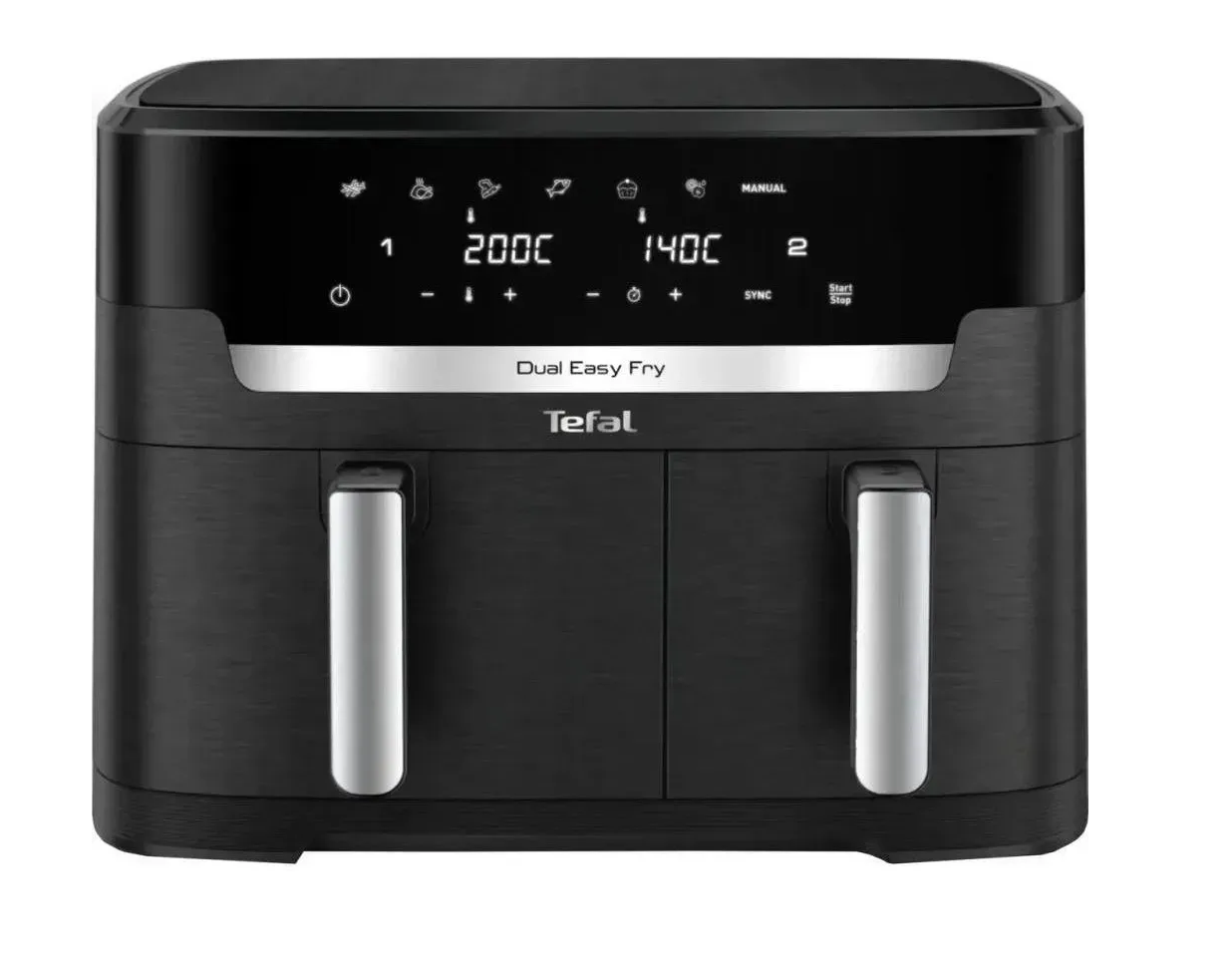 TEFAL - Air Fryer - EY942HE0 Easy Fry Dual XXL - Power 2700 W - Capacity 11 L - Black