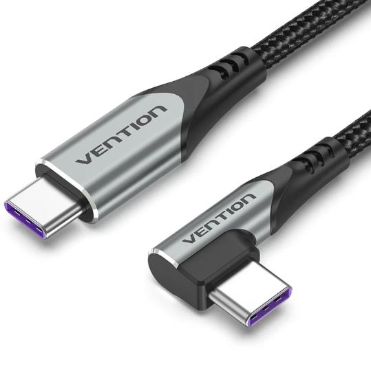 CABLE USB-C TO USB-C R.ANGLE/1M GRAY TAKHF VENTION
