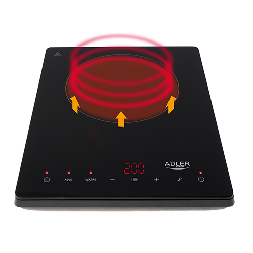 Adler - Hob - AD 6513 - Number of burners/cooking zones 1 - LCD Display - Black - Induction
