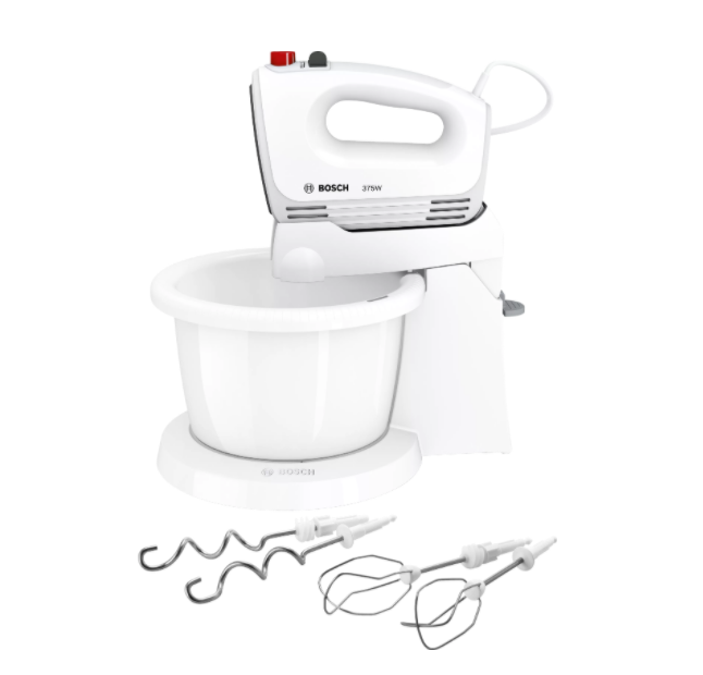 Bosch - Mixer - CleverMixx MFQ2600G - Mixer with bowl - 375 W - Number of speeds 4 - Turbo mode - White