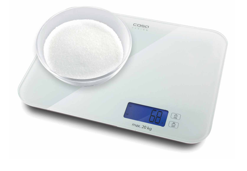 Caso - Designer kitchen scales LX 20 - 03294 - Maximum weight (capacity) 20 kg - Graduation 5 g - White