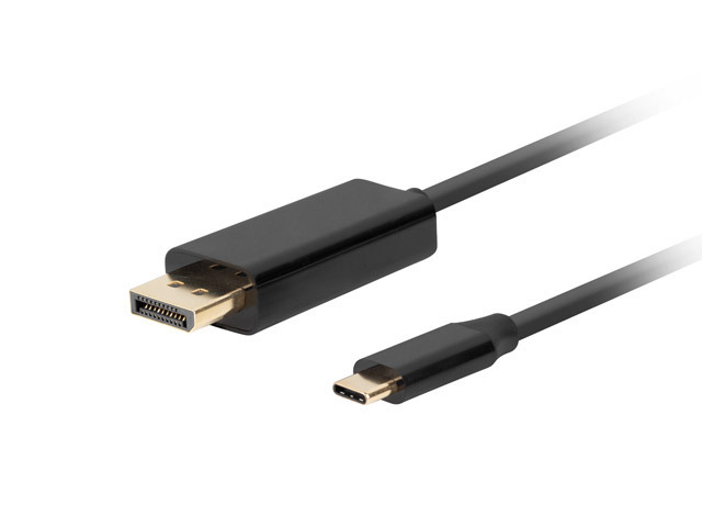 Lanberg USB-C to DisplayPort Cable, 1 m 4K/60Hz, Black - Lanberg - USB-C to DisplayPort Cable - CA-CMDP-10CU-0010-BK - 1 m