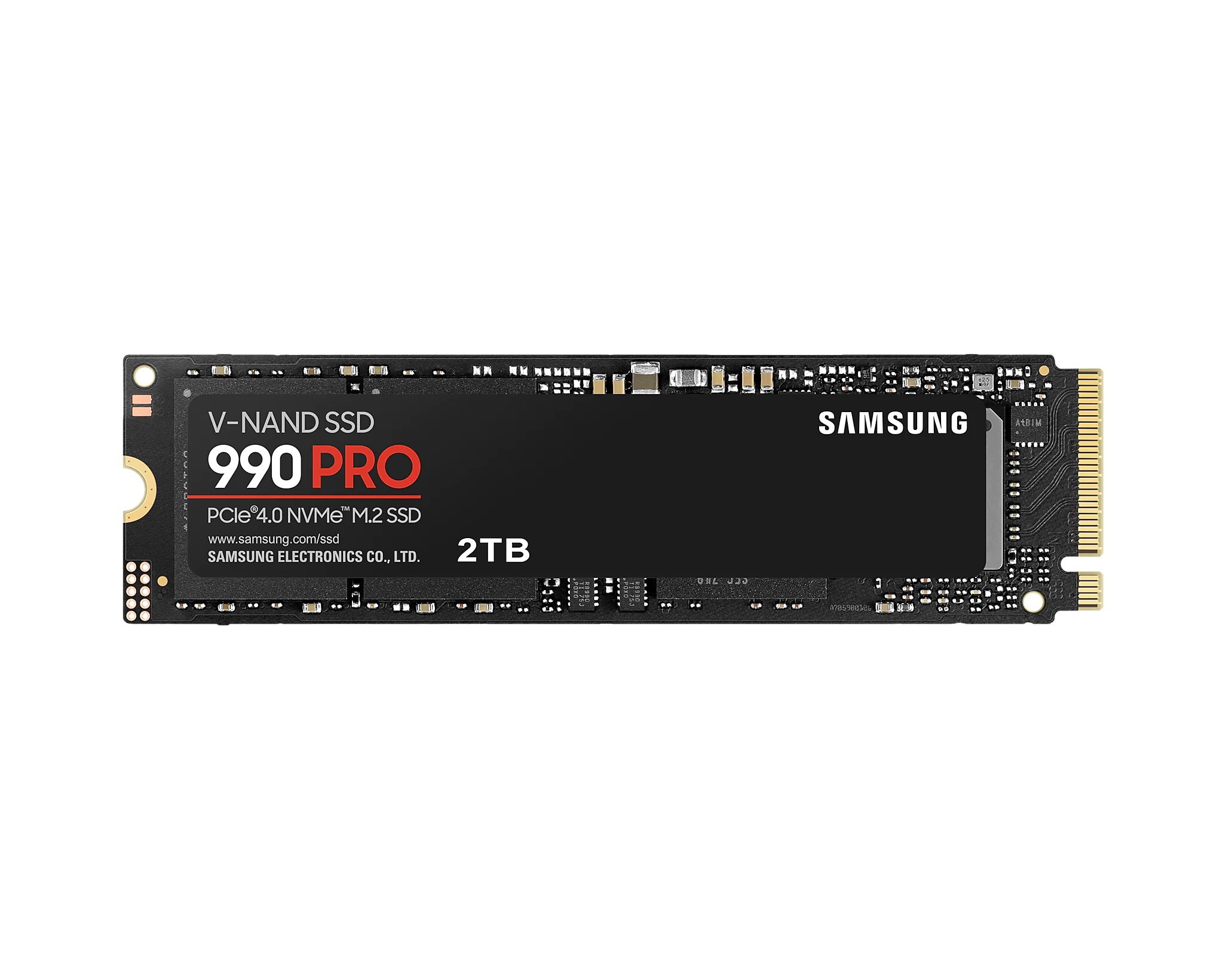 Samsung - 990 PRO - 2000 GB - SSD form factor M.2 2280 - Solid-state drive interface PCIe Gen4x4 - Read speed 7450 MB/s - Write speed 6900 MB/s